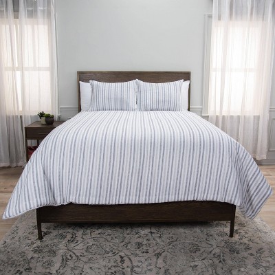 Rizzy Home 3pc King Blackberry Grove Striped Comforter Set Gray