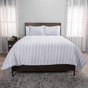 Rizzy Home 3pc King Blackberry Grove Striped Comforter Set Gray - 1 of 4