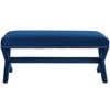 Modway Rivet Performance Velvet Bench Navy - 4 of 4