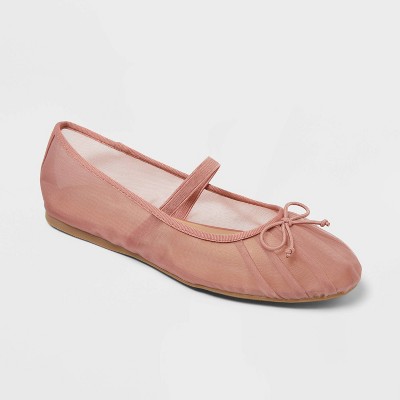 Women’s Rosa Mesh Bow Mary Jane Flats – A New Day™ Pink