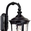 John Timberland Bellagio Vintage Rustic Outdoor Wall Light Fixture Texturized Black Downbridge 16 1/2" Clear Hammered Glass for Post Exterior Barn - 3 of 4