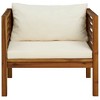 vidaXL Garden Chair Cream White, Natural Wood - 3 of 4