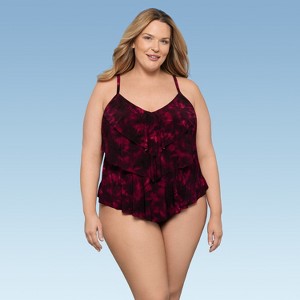 Aqua Green, Women's Triple Tier Tankini - 1 of 3
