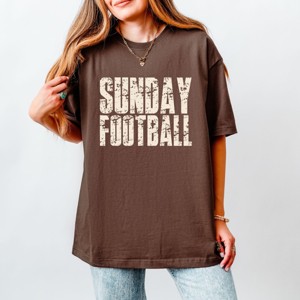 Sunday Football Block Distressed - Women's Heavyweight Graphic T-Shirt - 1 of 4