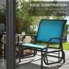Syemin Patio Accent Chairs Set of 2, Outdoor Chair, Park Love Seat with Breathable Sling Fabric for Lawn, Garden and Porch, Blue, 29.5"*26"*33.5" - 2 of 4