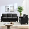 Mjkone 2 Piece Living Room Sofa Set with Riveted Design,Chenille W76''3-Seater Sofa Couch with W53''Loveseat Sofa - 2 of 4