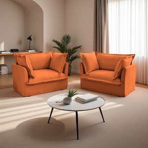 2-Piece Corduroy Armchair Set with Deep Seats - 1 of 4
