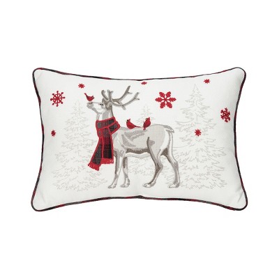 C&F Home Frosty Deer Rectangle 13" x 20" Embellished Throw Pillow