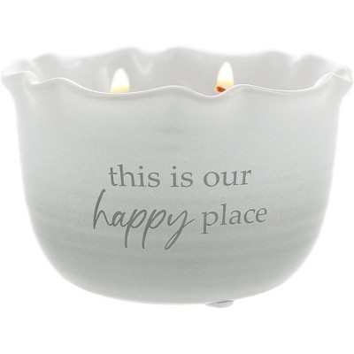 Pavilion Gift Company - Happy Place - 11 oz - 100% Soy Wax Reveal Candle Scent: Tranquility - Flame Candles
