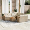 vidaXL Patio Sofa Set with Cushions Outdoor Furniture 9 Piece Poly Rattan - Beige - 2 of 4