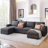 Modern Large 3-Pieces U shaped Sectional Sofa, CENGHU Sectional Couches with Removable Ottomans for Living Room, Office, Spacious Space, Gray - image 2 of 4