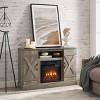 VYNXARIA Farmhouse Classic Gray Wash Media TV Stand with 18" Fireplace Insert for TVs Up to 50inch - 3 of 4