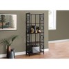 Monarch Specialties Bookshelf Bookcase Etagere 4 Tier 62InchH Office Bedroom Metal Laminate Brown Black Contemporary Modern - 2 of 4