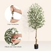 Artificial Olive Tree 4ft Tall Faux Potted Olive Silk Plant, Fake Olive Branches and Fruits Artificial Tree for Office House Living Room Home Decor - 4 of 4