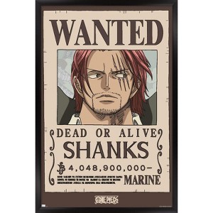 Trends International One Piece - Shanks Wanted Poster Framed Wall Poster Prints - 1 of 4