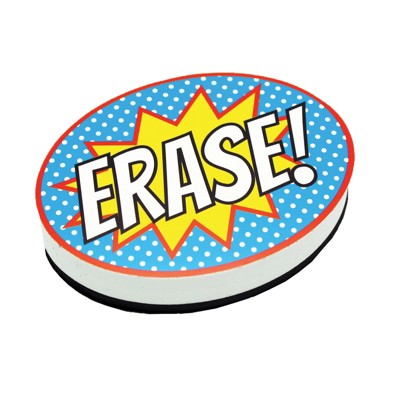 Ashley Productions Magnetic Whiteboard Eraser, Superhero Erase! (Pack of 6)
