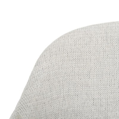 Edmond Transitional Linen Blend Light Grey Arm Chair with Gold Capped Legs