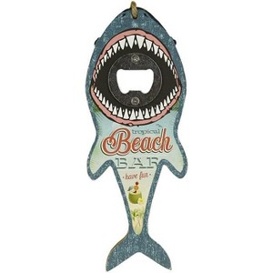 Amber Fight Gear Shark Bottle Opener for Beer, Soda, and Pop Tops - Wall Mount Bartender Kitchen Barware - 1 of 4