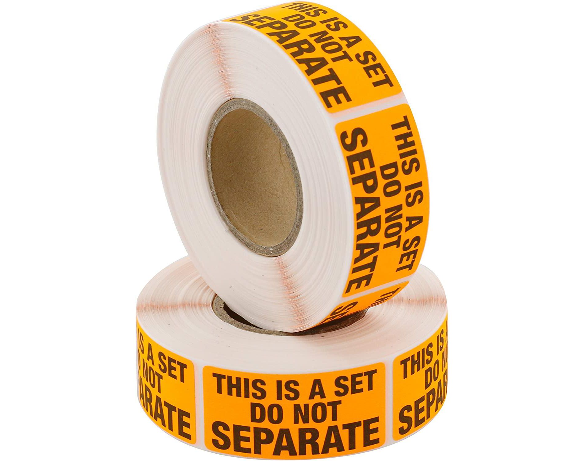 SCS Direct This is a Set Do Not Separate Shipping Labels - 1000 Fluorescent Orange (1" x 2") FBA Compliant Label Stickers (2 Rolls of 500)