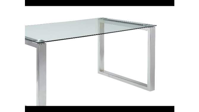 60&#34; Caspian Dining Table Clear Glass/Chrome Finish - Acme Furniture, 2 of 8, play video
