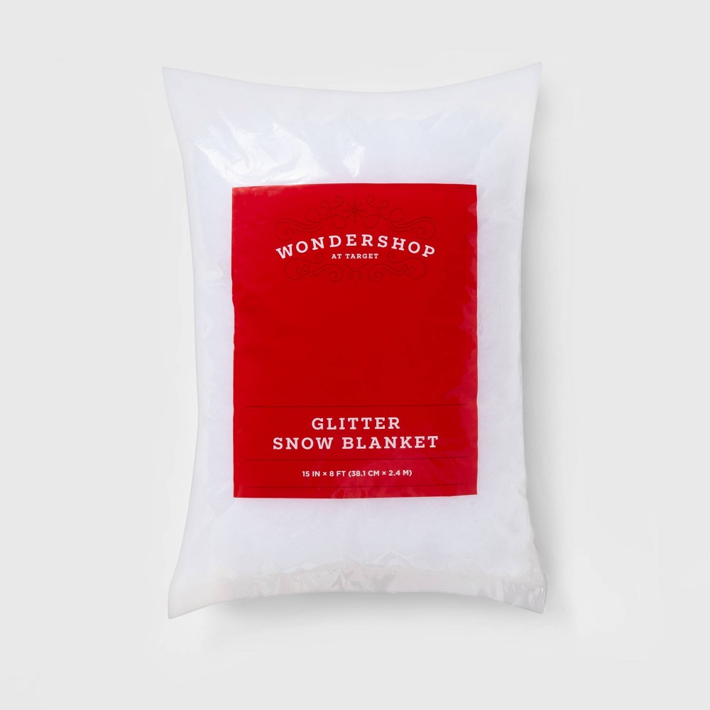 15in x 8ft Snow Blanket with White Glitter Decorative Snow - Wondershop