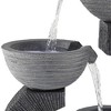 John Timberland Japanese Style Outdoor Floor Water Fountain with Light LED 31 1/2" High Gray Faux Stone Cascading Patio Backyard - image 3 of 4