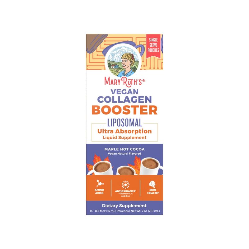 MaryRuth's Collagen Booster Liposomal, Maple Hot Cocoa, 0.5 oz 14-Pack, 3 of 9
