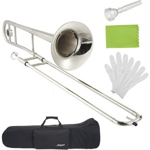 Alto Eb Trombone, Trombone Instrument Kit for Beginners Students with Hard Case, Mouthpiece - 1 of 4