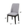 Madan Light Gray Linen & Gray Oak Finish Side Chair (Set of 2) - 4 of 4