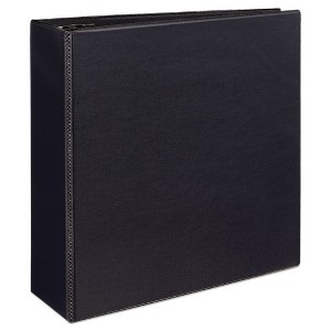 Avery Durable View Binder with DuraHinge and EZD Rings, 3 Rings, 4" Capacity, 11 x 8.5, Black, (9800) - 1 of 4