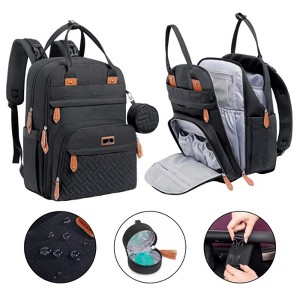 BabbleRoo Diaper Bag Backpack Stylish Hands-Free Baby Bag with Changing Pad, Stroller Straps & Water-Resistant - 1 of 4