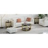 31.5" Stainless Steel Round Coffee Table with 8mm Tempered Glass Top and Crown Frame for Living Room - 4 of 4