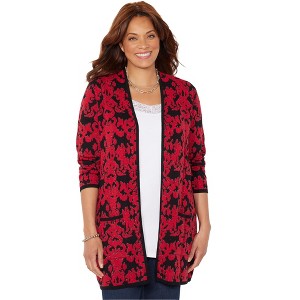 Catherines Women's Plus Size Luxe Sweater Cardigan - 1 of 4