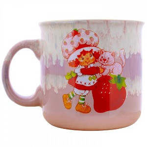 Adult Strawberry Shortcake and Cat Vintage Art 20oz Ceramic Camper Mug - 1 of 4