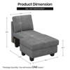 Belffin Right-Facing Storage Chaise Module - Expandable Chenille Sectional with Hidden Compartments & Quick Assembly - 2 of 4