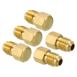 Unique Bargains Air Conditioner HVAC 45 Degree Hex Pipe Fitting Brass Seal Plugs - 1 of 4