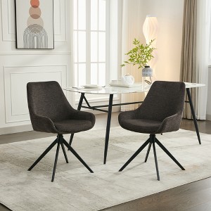 DYHOME Dining Room Chairs Set of 2, Mid Century Modern Kitchen Swivel Upholstered Dining Chair - 1 of 4