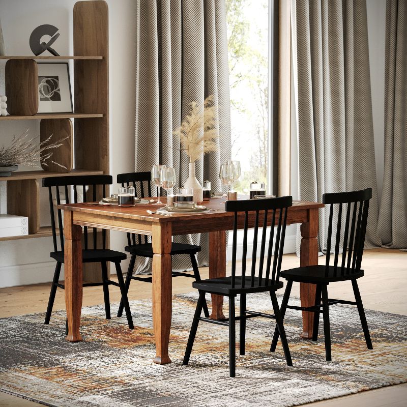 Merrick Lane Wooden Dining Table with Sculpted Legs, 2 of 12