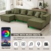 Whisen 130" Sectional Sofa, Modern U-Shaped Sectional Sofa, Upholstered Couch with 6 Pillows - 4 of 4