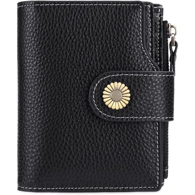 BEAFUP Wallet for Women - RFID Blocking Bifold Leather Wallet with 16 Card Slots & Zipper Pocket,Easy-to-Use