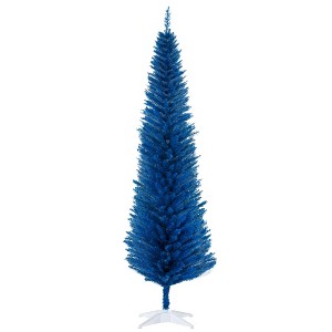 Aghana Digitals 7FT Slim Blue Artificial Christmas Tree with 499 Realistic Branch Tips, Detachable - 1 of 4