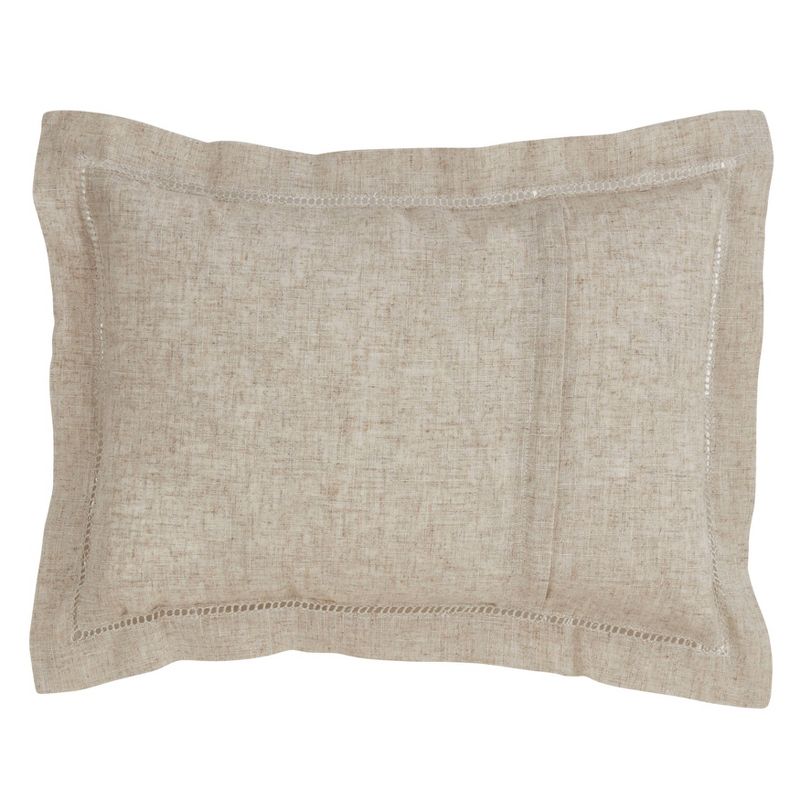 Oversize Down Filled Hemstitch Throw Pillow Natural - Saro Lifestyle	, 3 of 4