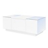 JUJABU Modern Coffee Table with High-Gloss Finish, Glass Tabletop, Open Storage Compartment and 2 Hidden Drawers for Living Room - 2 of 4