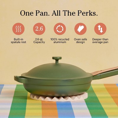 Sage Green 10.5" Aluminum Ceramic Nonstick Pan with Lid