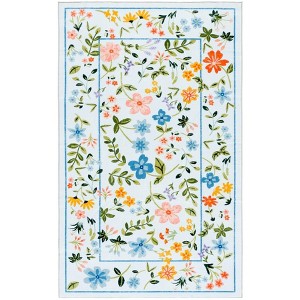 Martha Stewart Floral MSRW190  Machine Washable Skid-Resistant Power Loomed Indoor Rugs - 1 of 4