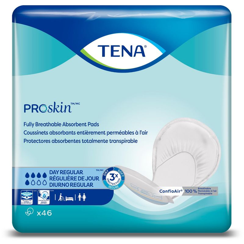 TENA ProSkin Day Regular Absorbent Unisex Pads with Moderate Absorbency, 1 of 4