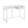 INFURNIC Desks 42"L Modern Computer Desk with Storage Drawer and Slender Metal Frame for Small Office, White, 42.25"*20"*30" - 3 of 4