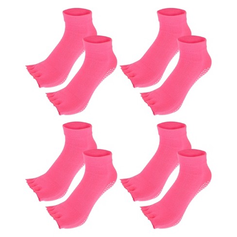 Unique Bargains Non-slip Yoga Socks Five Toe Socks Pilates Barre