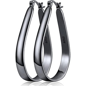 Large Oval Hoop Earrings Lightweight Hypoallergenic 14K Gold Plated Hoops Earrings Non Tarnish - 1 of 4