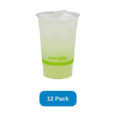 Responsible Products 20 oz Cold Cup Compostable Corn Plastic - Pack of 12